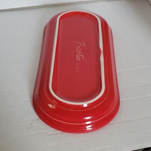 Fiestaware Fiesta CERAMIC Bread Tray Server Serving Plater Plate DISH Scarlet Re - Picture 11 of 16